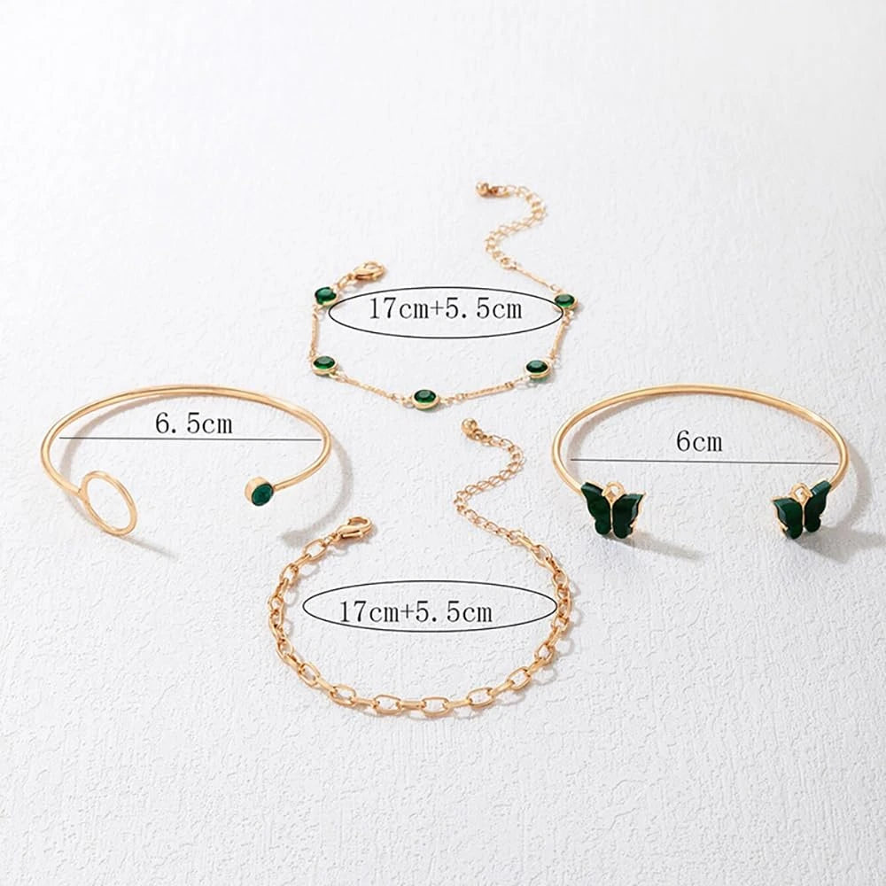 4 Pulseras Cristal De Mariposa