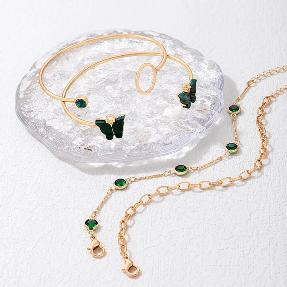 4 Pulseras Cristal De Mariposa