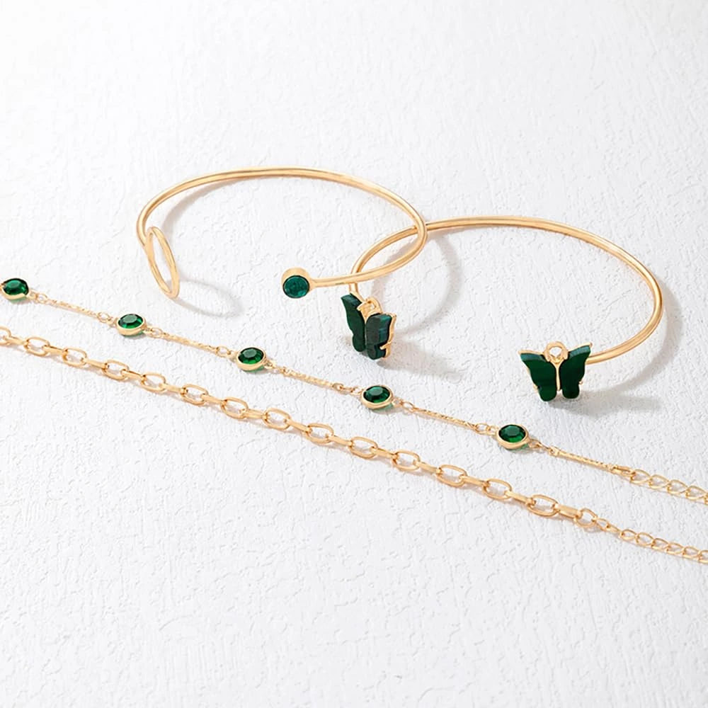 4 Pulseras Cristal De Mariposa