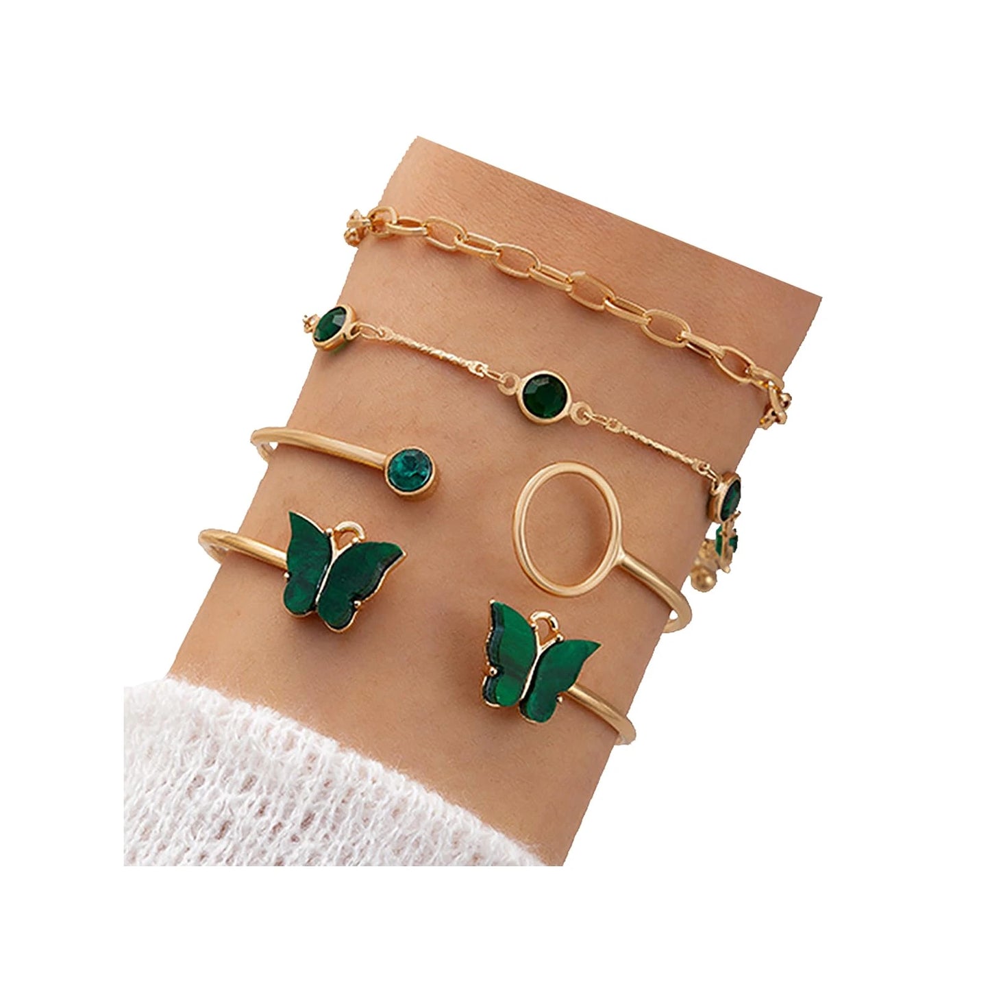 4 Pulseras Cristal De Mariposa