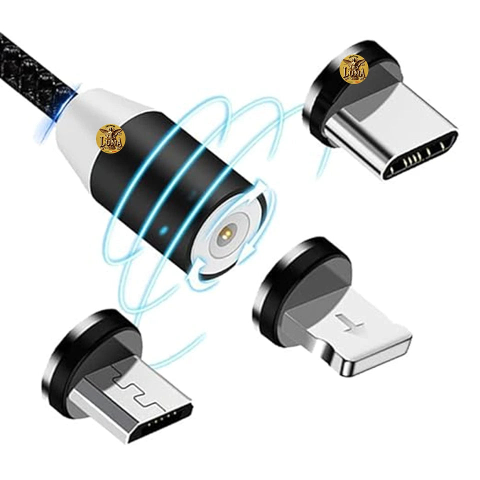 Cable Magnetico Iman 3 en 1 Carga Rapida USB Tipo C