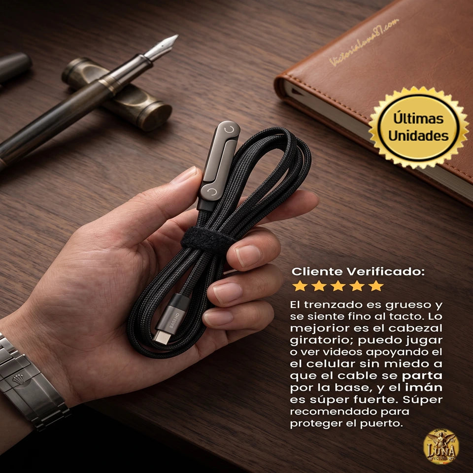 🛡️MagLink Armor 240w™ Cable Magnetico con Soporte y Carga Universal