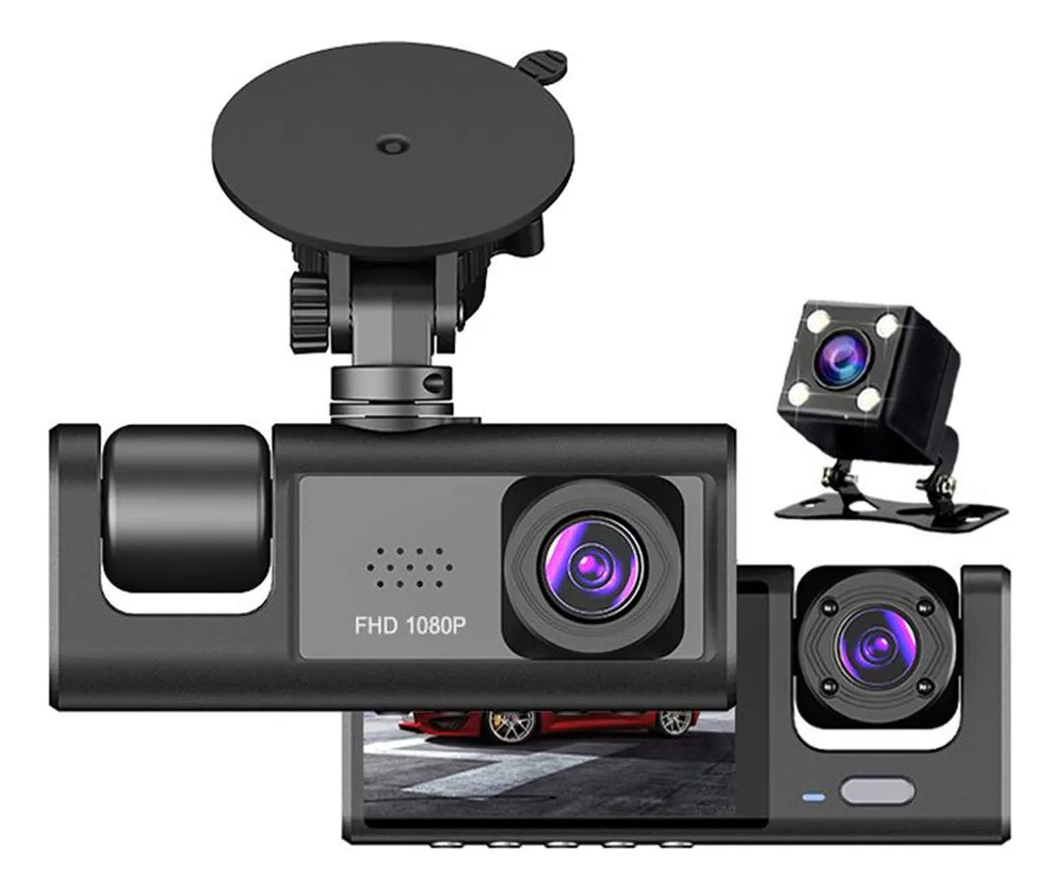 Camara de Carro 3 Lentes DVR Cam 1080p