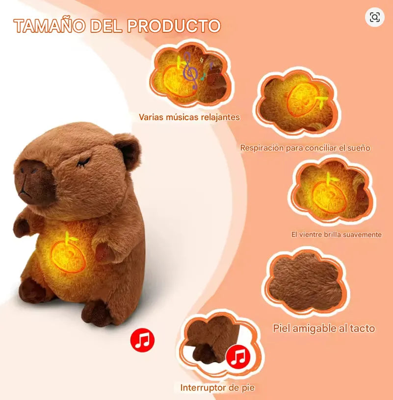 Capybara Respira y Suena 25 Cm Capibara Peluche en Felpa Suave