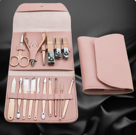 Kit Manicure Pedicure & Cuidado Facial 16 Piezas en 1 Estuche