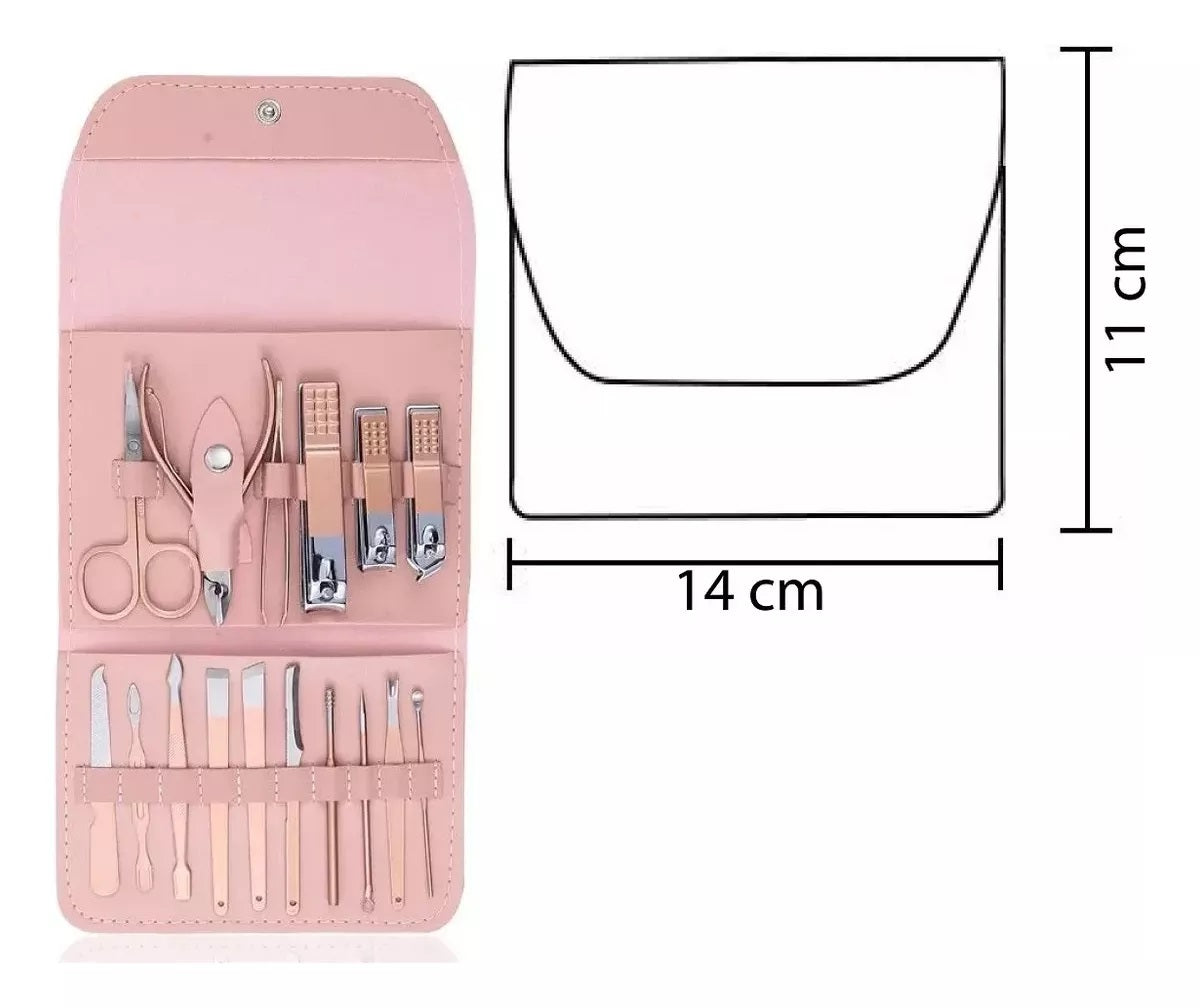 Kit Manicure Pedicure & Cuidado Facial 16 Piezas en 1 Estuche