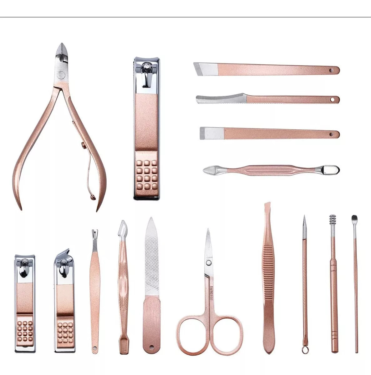 Kit Manicure Pedicure & Cuidado Facial 16 Piezas en 1 Estuche