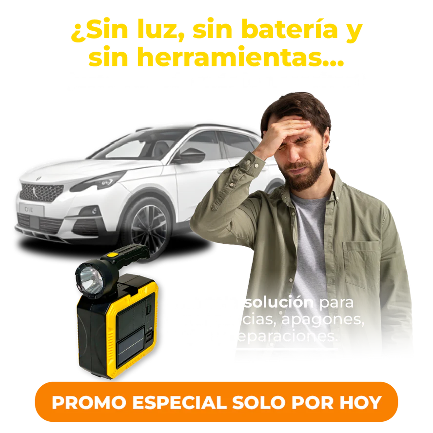 🔦Linterna Lampara Solar Power Bank + Kit De Herramientas