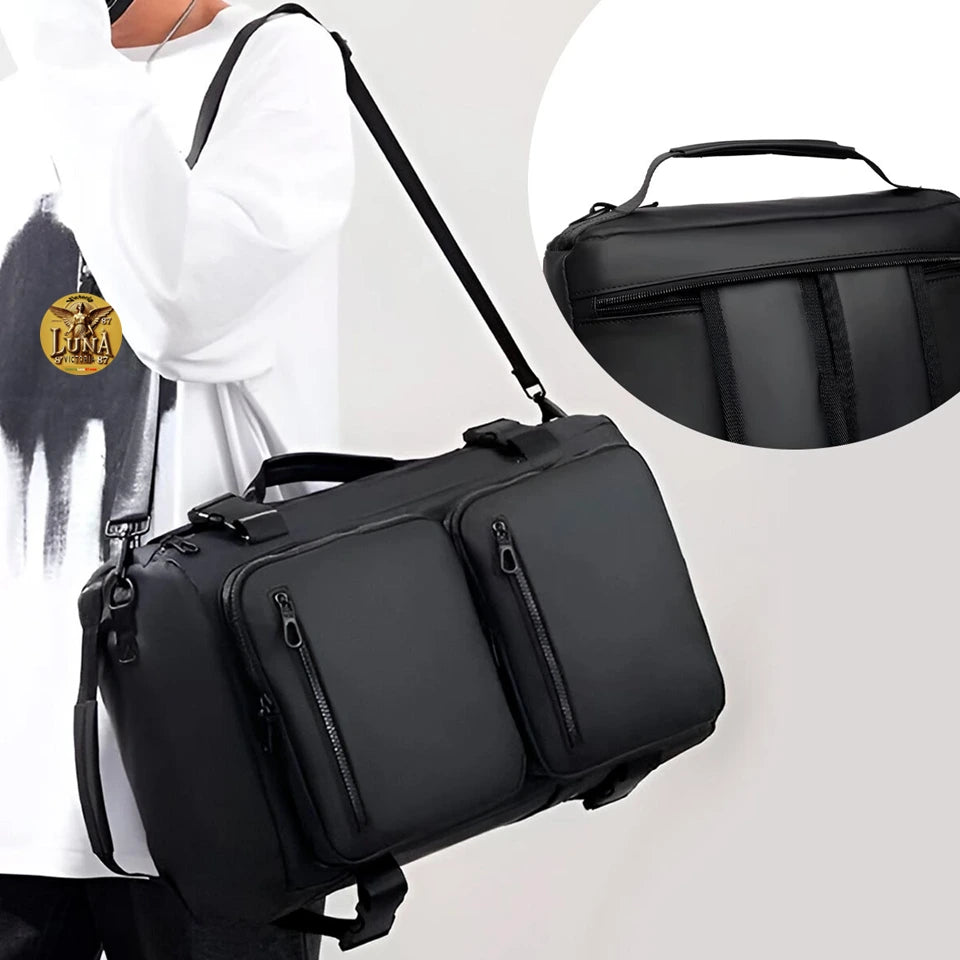 Mochila Bolso Maleta Impermeable Negro Multifuncional Viajero