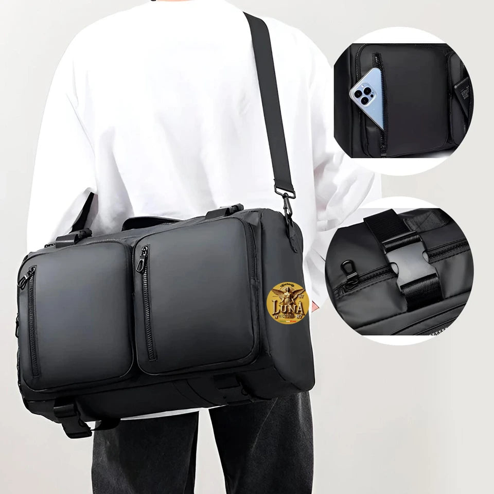 Mochila Bolso Maleta Impermeable Negro Multifuncional Viajero