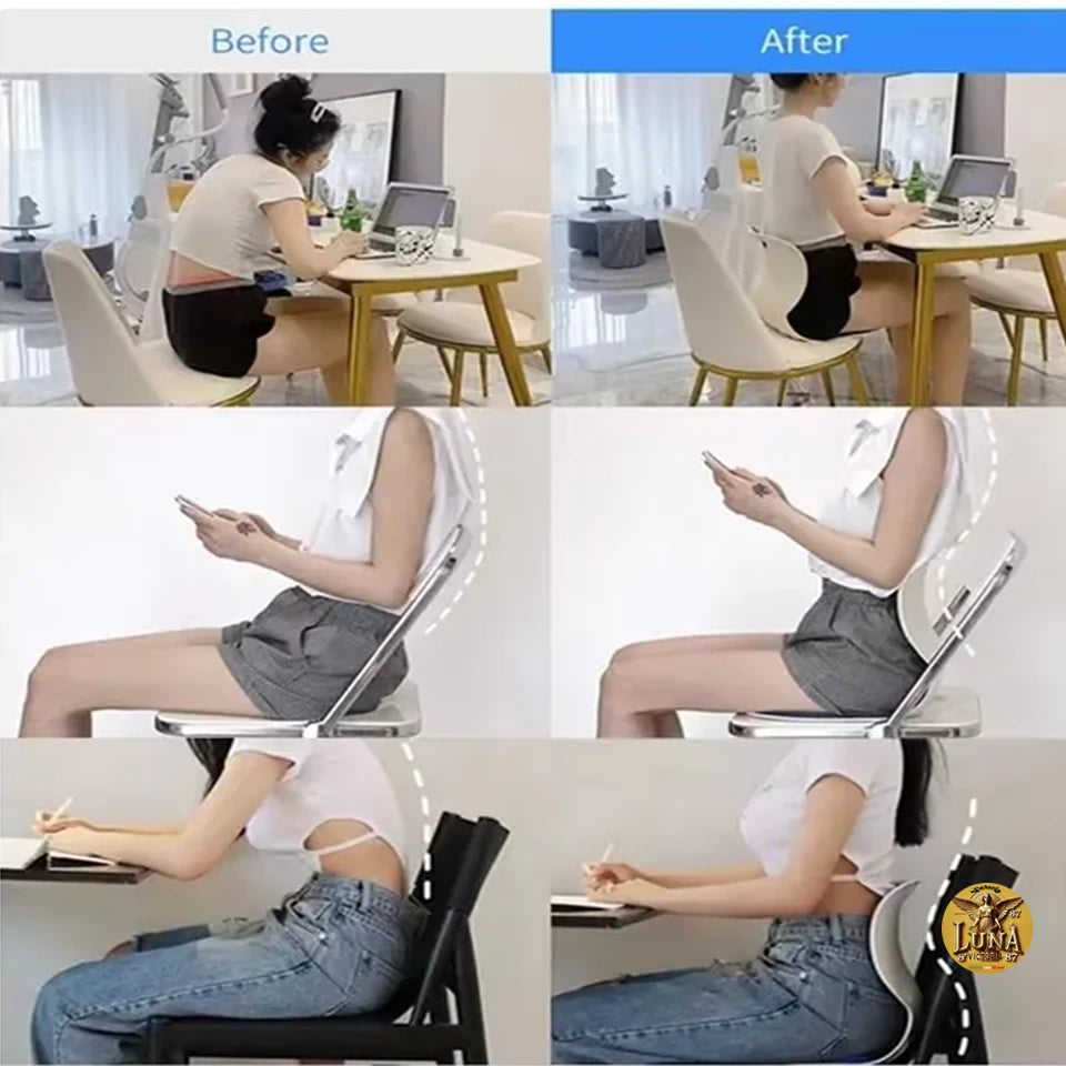 Silla Cojin Ergonomico Para Area Lumbar Color Negro | Oficina & Auto