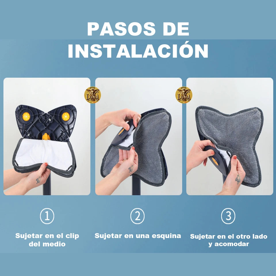 🧼Trapero Giratorio 360° Microfibra – Piso Seco y Limpieza Rápida sin Esfuerzo