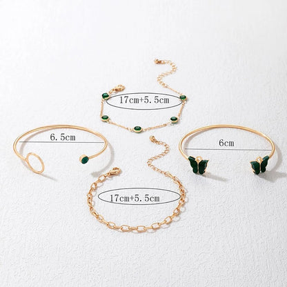 4 Pulseras Cristal De Mariposa
