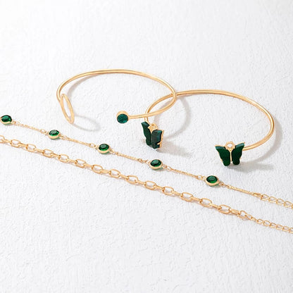 4 Pulseras Cristal De Mariposa