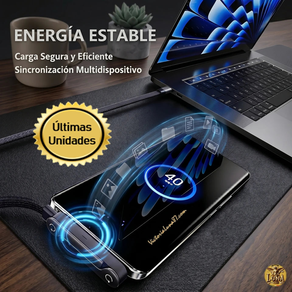 🛡️MagLink Armor 240w™ Cable Magnetico con Soporte y Carga Universal