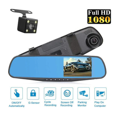 Espejo Retrovisor con Doble Camara Full HD y Camara de Reversa