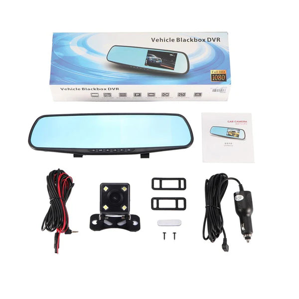 Espejo Retrovisor con Doble Camara Full HD y Camara de Reversa