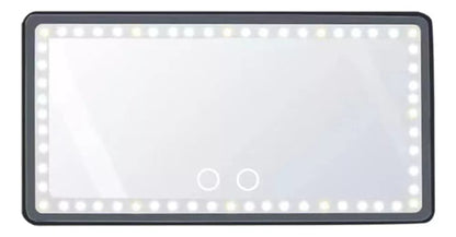 Espejo de Maquillaje con Luz LED Recargable para Auto