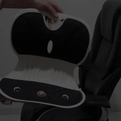 Silla Cojin Ergonomico Para Area Lumbar Color Negro | Oficina & Auto