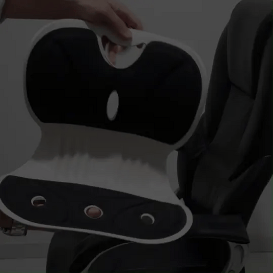 Silla Cojin Ergonomico Para Area Lumbar Color Negro | Oficina & Auto