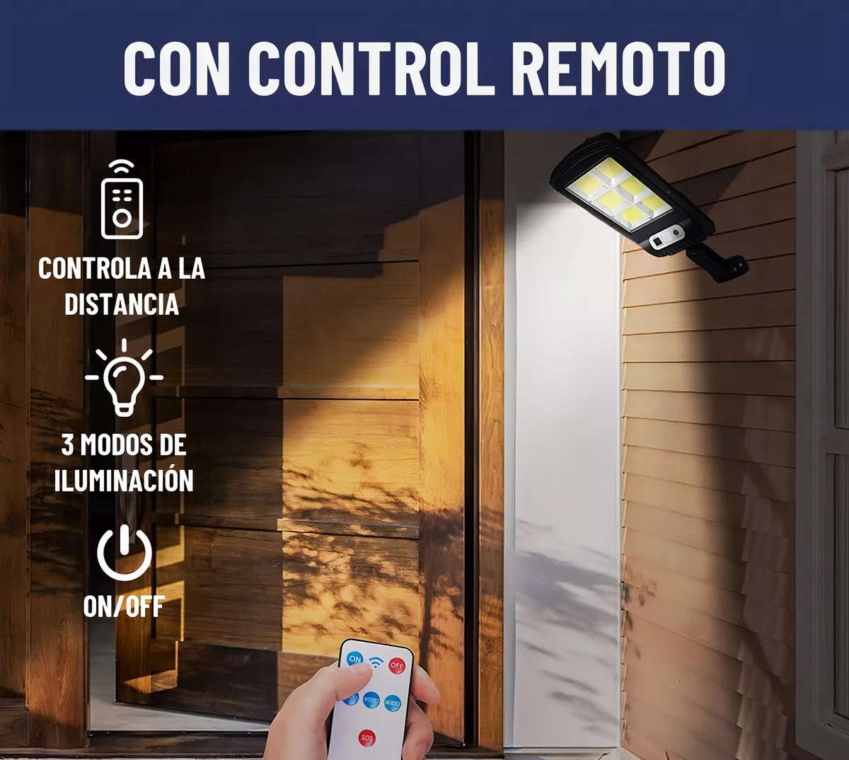 Lampara Solar con Sensor + Control Remoto