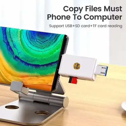 📲6 en 1📲Lector De Tarjetas Sd Micro Sd Usb C Otg 2.0 Para Celular Pc Blanco