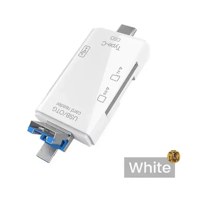 📲6 en 1📲Lector De Tarjetas Sd Micro Sd Usb C Otg 2.0 Para Celular Pc Blanco
