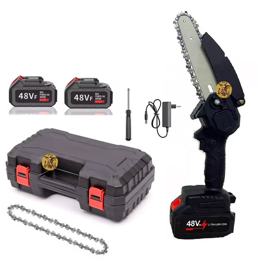 Mini Sierra Eléctrica Portátil 6" 48V con 2 Baterías
