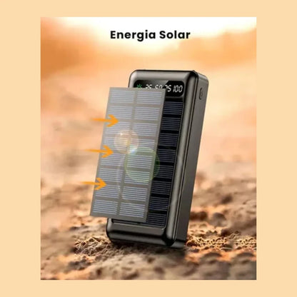Power Bank Bateria Portatil Carga Solar con 4 Cables