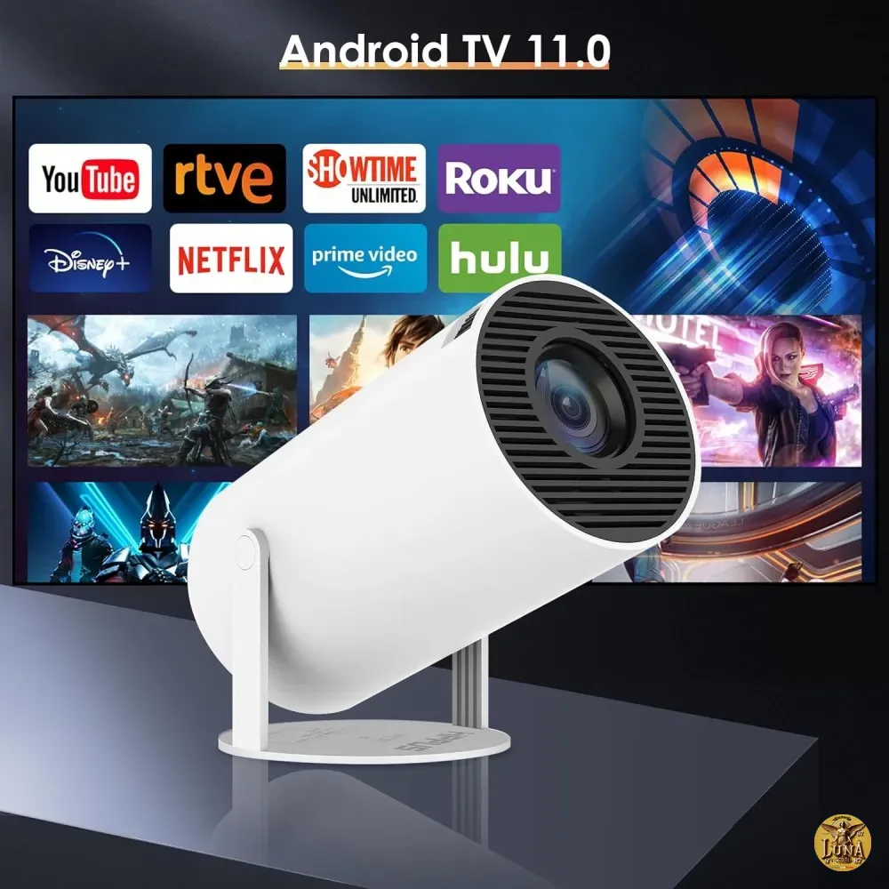 Proyector Mini  Ultra HD WiFi 4k Android 11  Color Blanco 110v