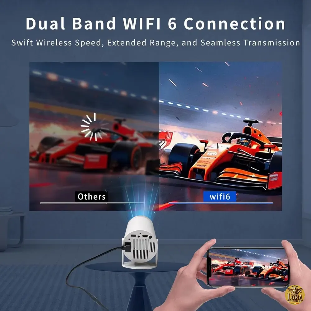 Proyector Mini  Ultra HD WiFi 4k Android 11  Color Blanco 110v