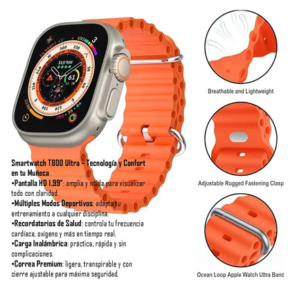 ⌚COMBO Smartwatch T800 Ultra + 🎧Audífonos A9 Pro | Deporte, Música, Conexión Total
